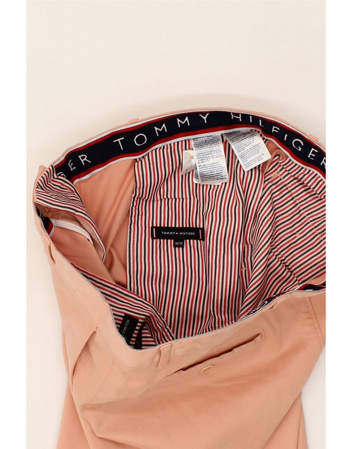 TOMMY HILFIGER Womens Slim Chino Trousers W36 L32 Pink Polyester Vintage Tommy Hilfiger and Second-Hand Tommy Hilfiger from Messina Hembry 