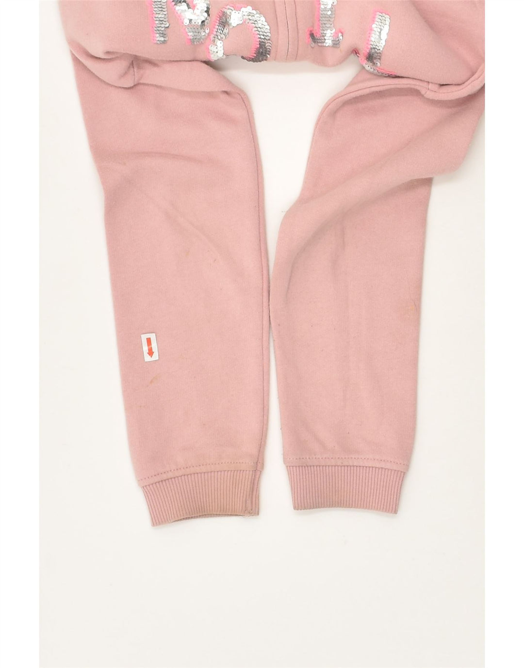 BENETTON Girls Graphic Zip Hoodie Sweater 7-8 Years Medium  Pink Cotton | Vintage Benetton | Thrift | Second-Hand Benetton | Used Clothing | Messina Hembry 
