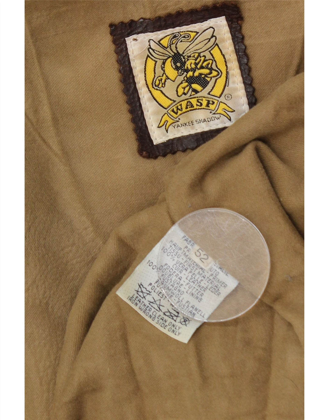 VINTAGE Herre Læderjakke IT 52 XL Brunt Læder