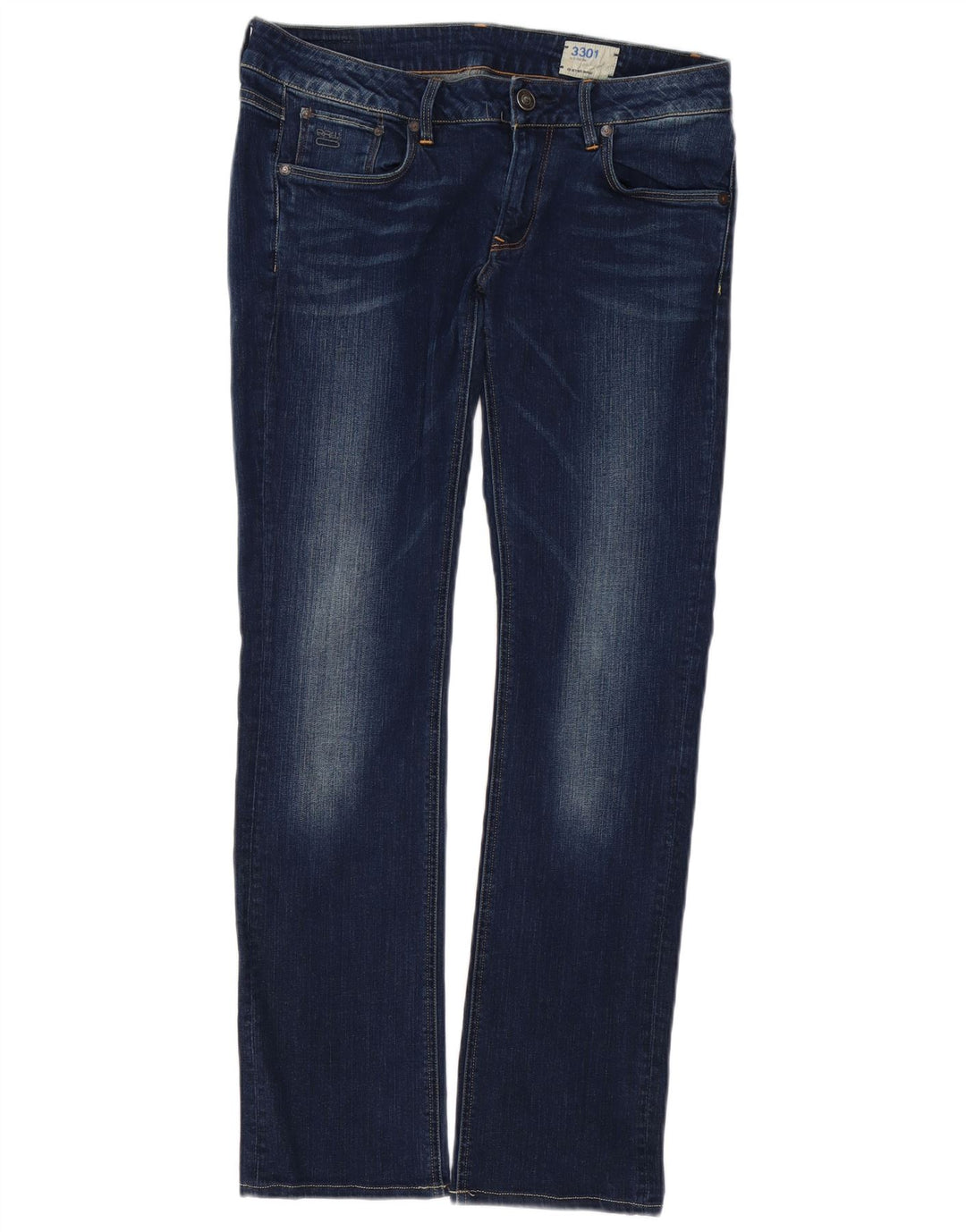 G-STAR Dame 3301 Straight Jeans W32 L32 Blå Bomuld