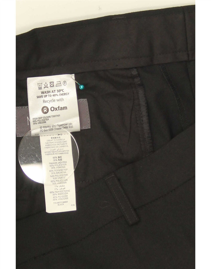 Marks & Spencer Straight Suit bukser til mænd W36 L33 sort polyester