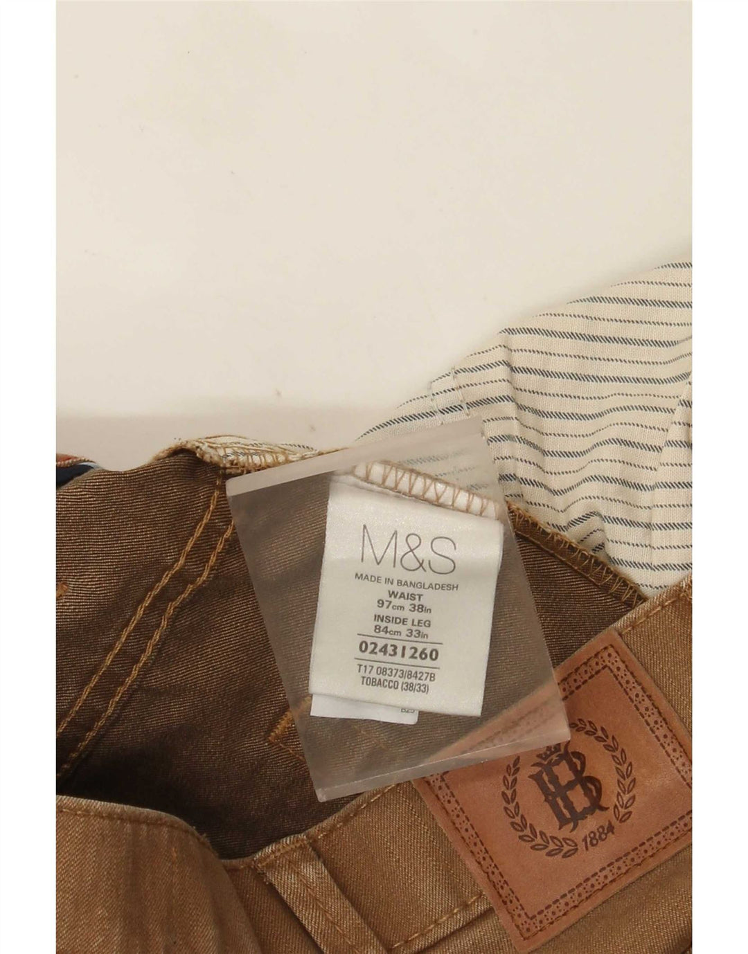 Marks & Spencer Straight Jeans til mænd W38 L33 Brun bomuld