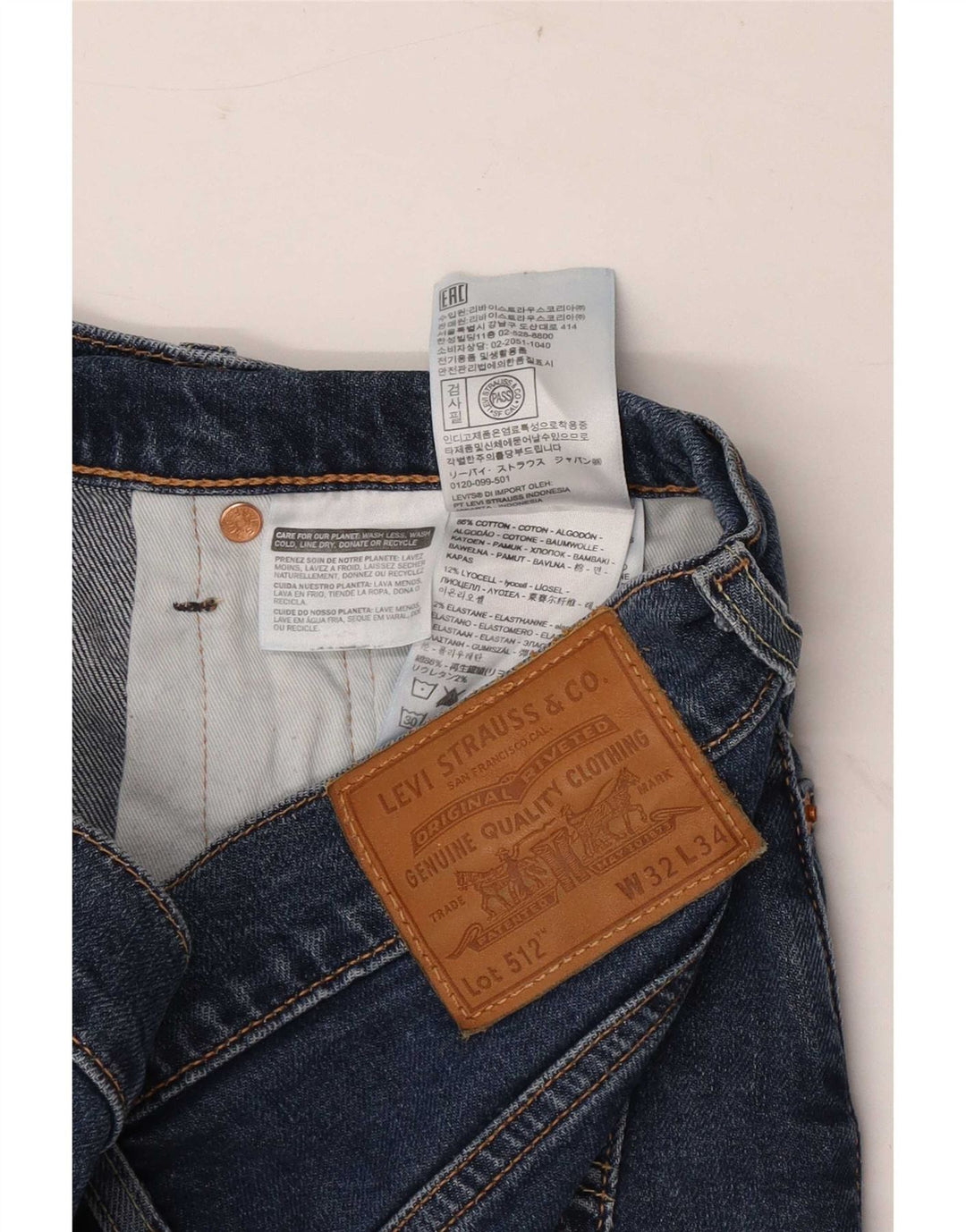 Levi's Womens 512 denimshorts W32 Medium Blue Bomuld