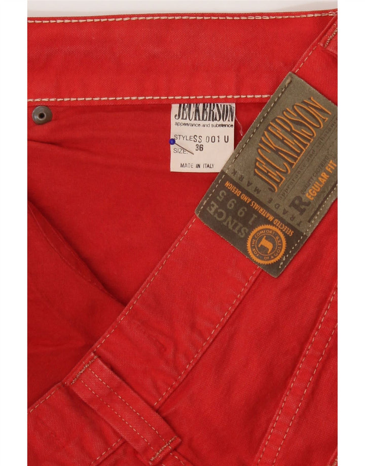 Jeckerson Herre Regular Fit Straight Jeans W36 L33 Rød Bomuld