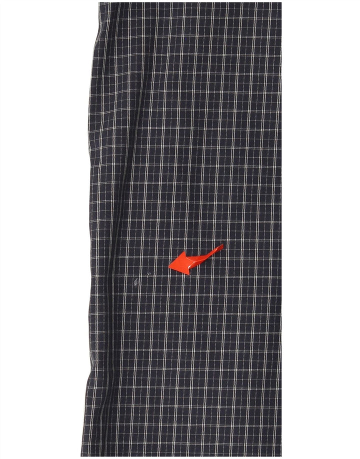 EDDIE BAUER Herre høj Relaxed Fit skjorte Stor marineblå ternet bomuld