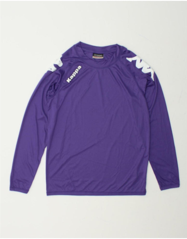 KAPPA Boys Graphic Top Long Sleeve 13-14 Years Purple Polyester Vintage Kappa and Second-Hand Kappa from Messina Hembry 