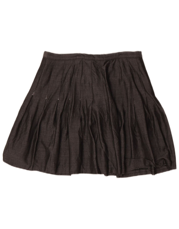 Marks & Spencer Kvinder plisseret A-line nederdel UK 18 XL W32 Grå Viscose