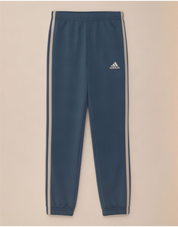 Adidas Drenge Træningsdragt Bukser Joggers 7-8 År Blå Polyester