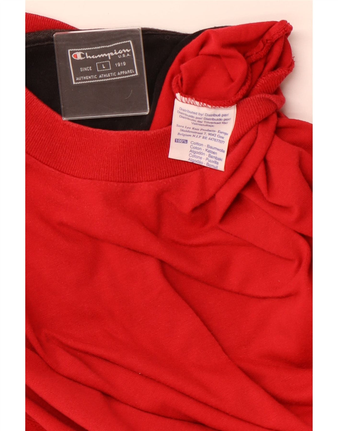 CHAMPION Herre Top Langærmet Stor Rød Bomuld