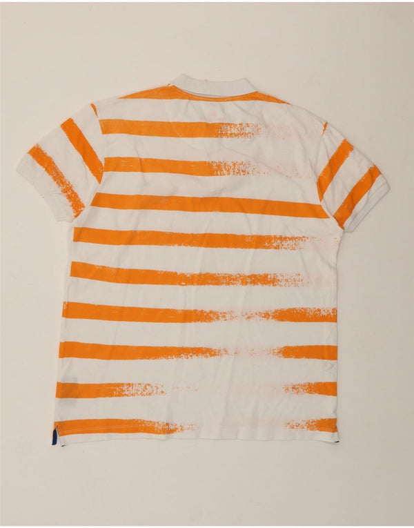 HARMONT & BLAINE Poloskjorte med smal pasform til mænd 3XL Hvidstribet bomuld