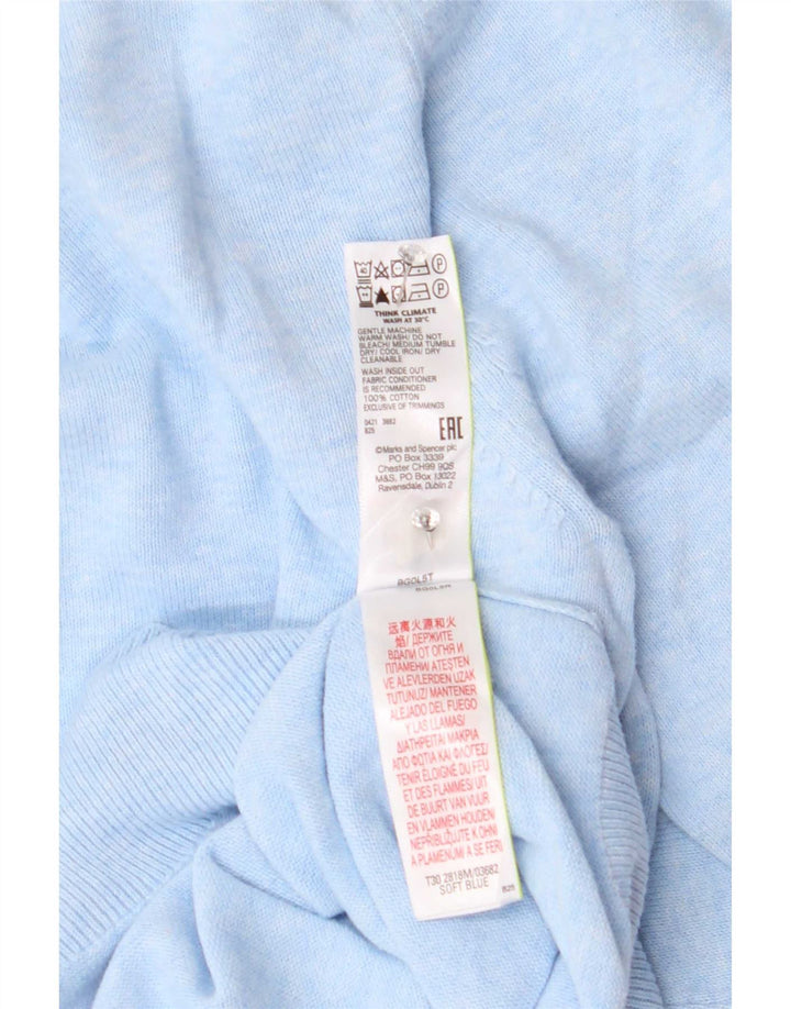 Marks & Spencer Herre V-hals sweater Stor blå bomuld