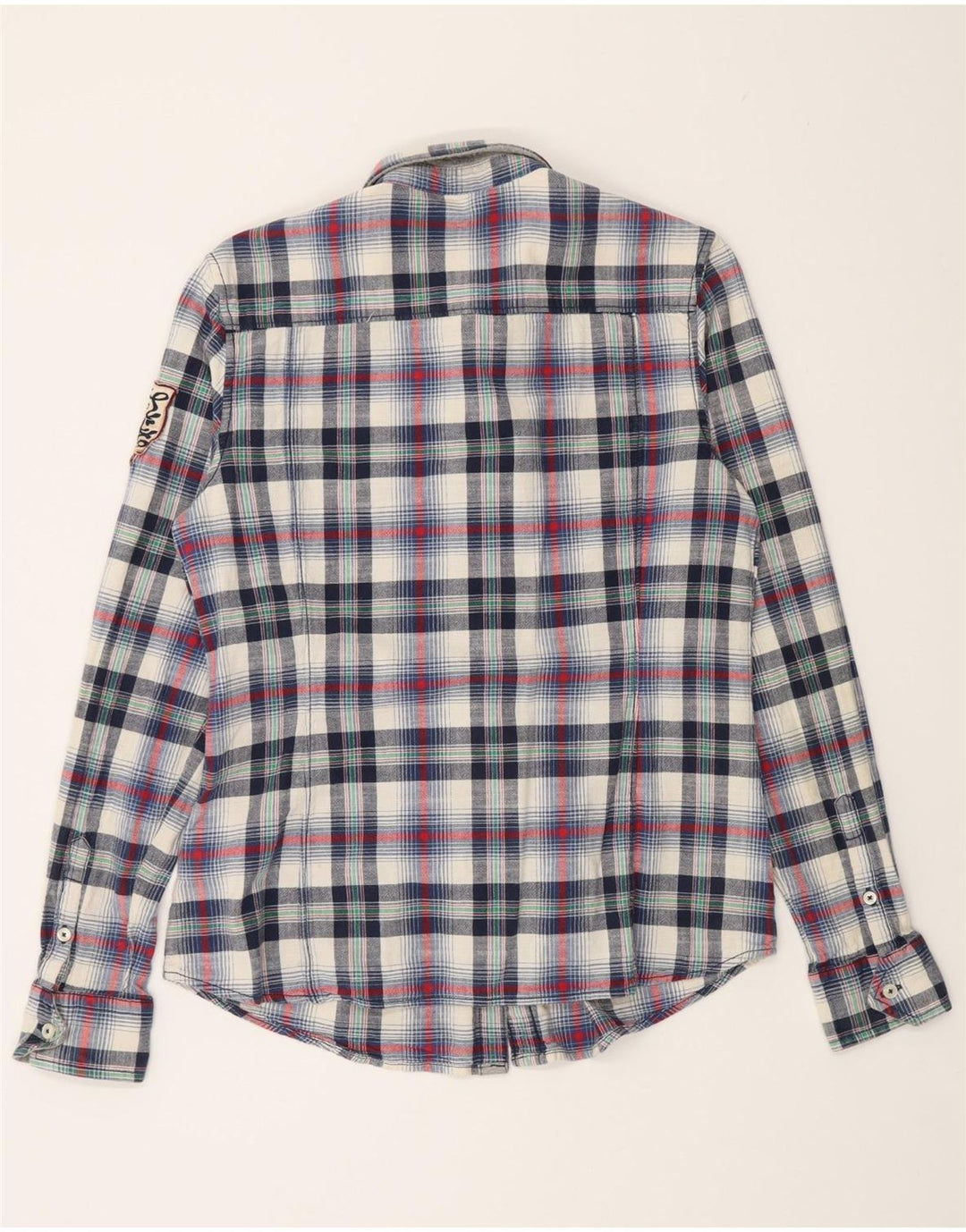 Napapijri Dame grafisk flannel skjorte UK 14 Stor flerfarvet ternet