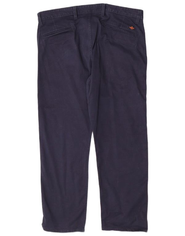 Dockers Mens Straight Chino Trousers W38 L29 Navy Blue Cotton