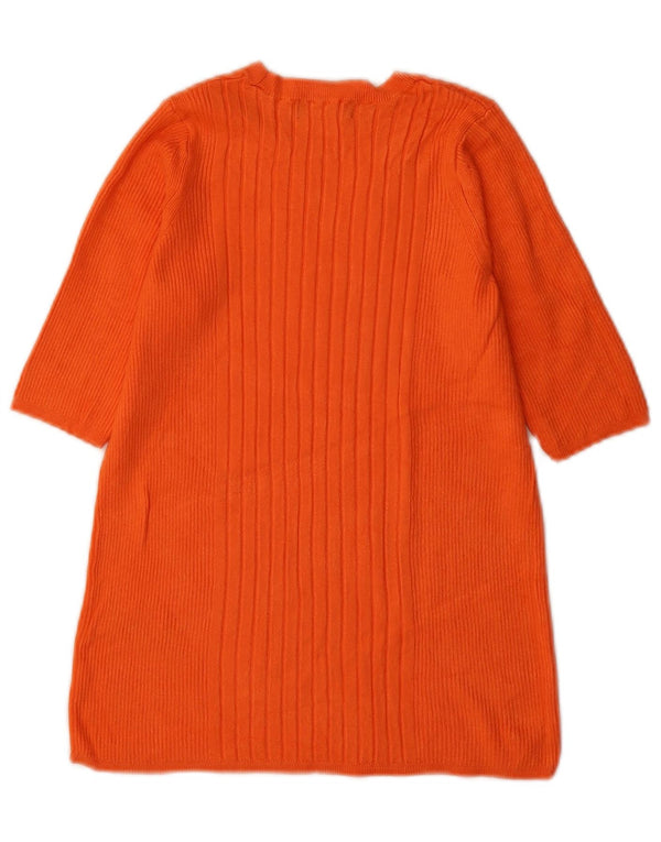 Marks & Spencer Dame Boat Neck Jumper Sweater UK 12 Medium Orange