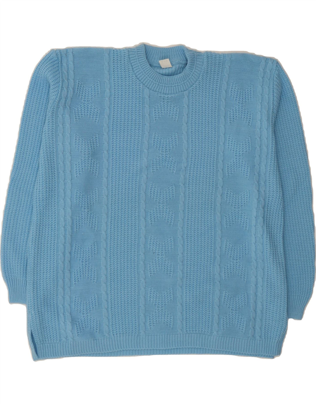 VINTAGE Womens Crew Neck Jumper Sweater IT 44/46 Large Blue Striped Vintage Vintage and Second-Hand Vintage from Messina Hembry 