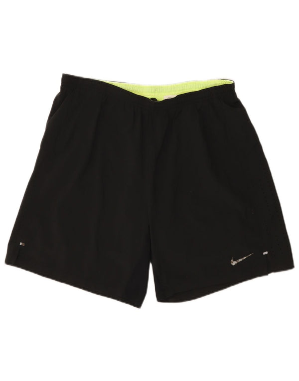 Nike Dame Dri Fit Sport Shorts UK 14 Large Black Polyester