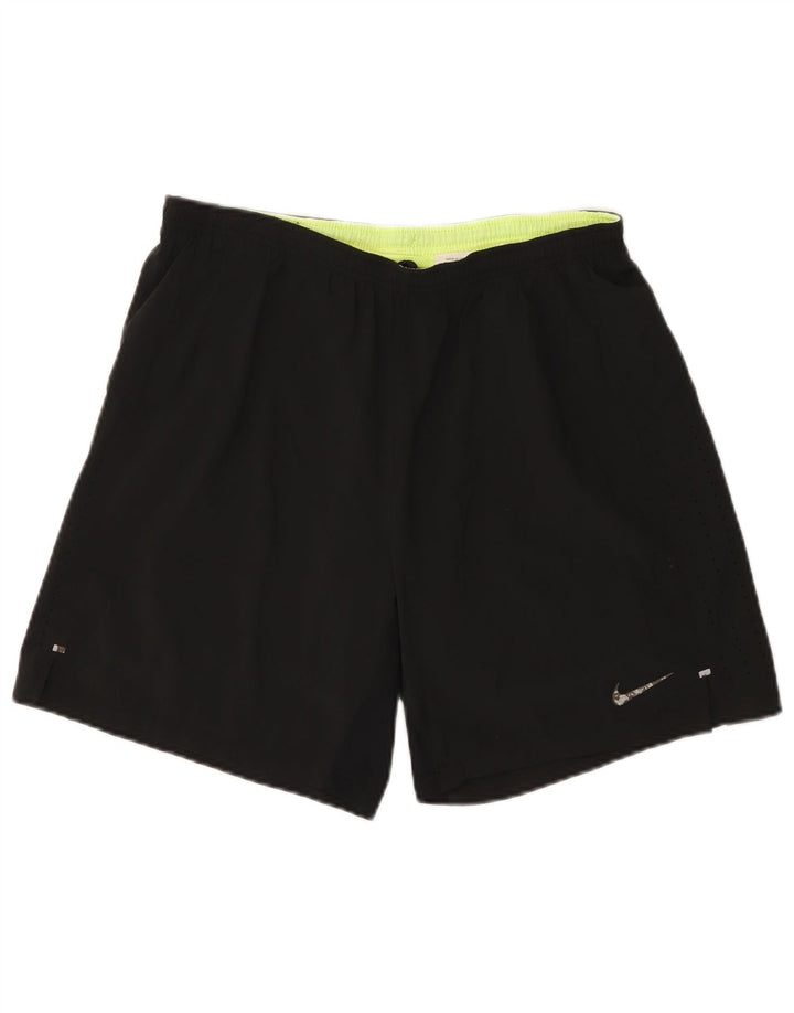 Nike Dame Dri Fit Sport Shorts UK 14 Large Black Polyester