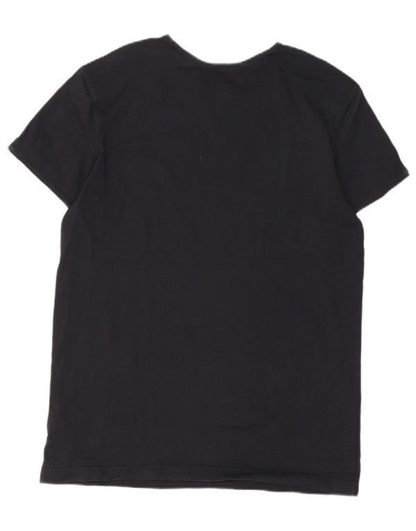 Reebok Herre Grafisk T-Shirt Top XL Sort Colourblock Bomuld