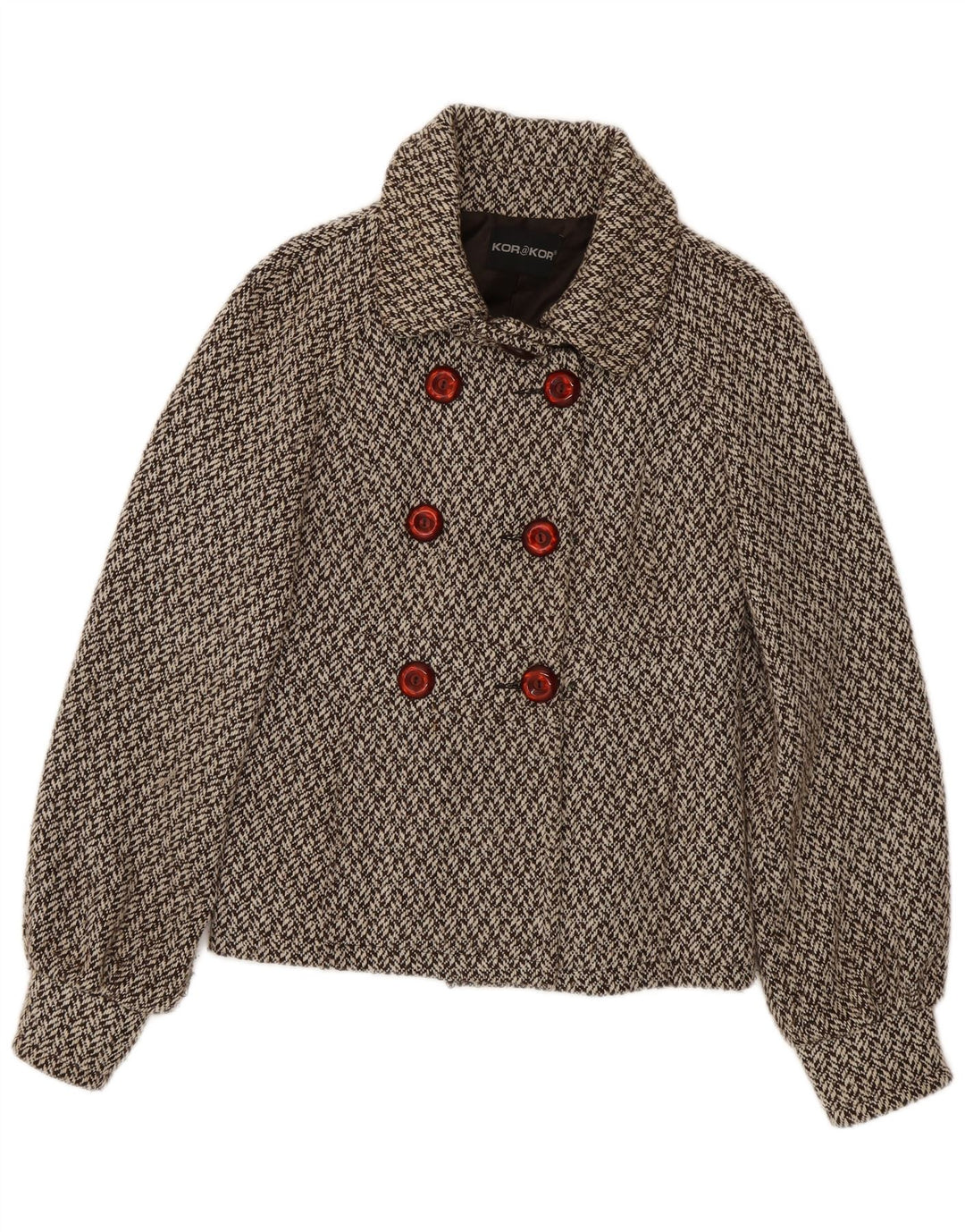Kor@Kor Womens Pea Coat IT 44 Mellembrun sildebenspolyester