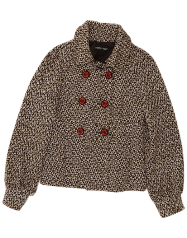 Kor@Kor Womens Pea Coat IT 44 Mellembrun sildebenspolyester