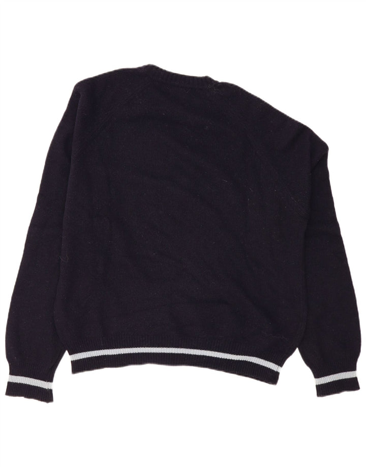 Lee Womens grafisk rund hals sweater stor marineblå uld