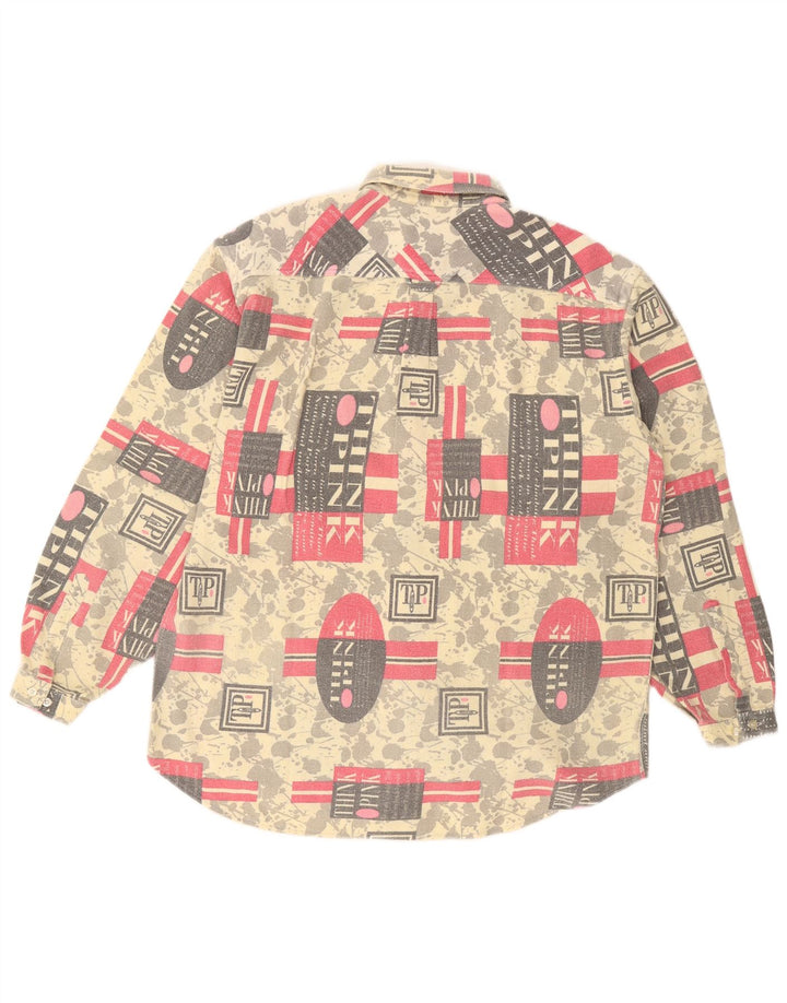 Tænk Pink Herre grafisk flannelskjorte XL Flerfarvet geometrisk bomuld