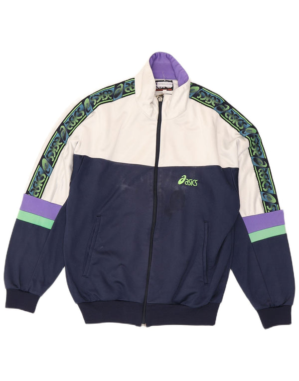 Asics Herre grafisk træningsdragt Topjakke IT 46 Small Navy Blue Colourblock