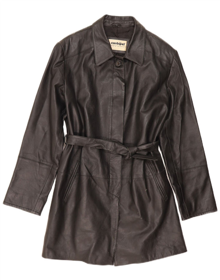 Conbipel Dame Læder Frakke IT 48 XL Sort Læder