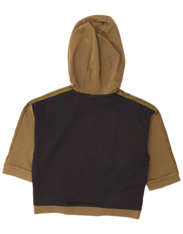 Puma hættetrøje med 3/4 ærmer til kvinder UK 10 Small Khaki Colourblock