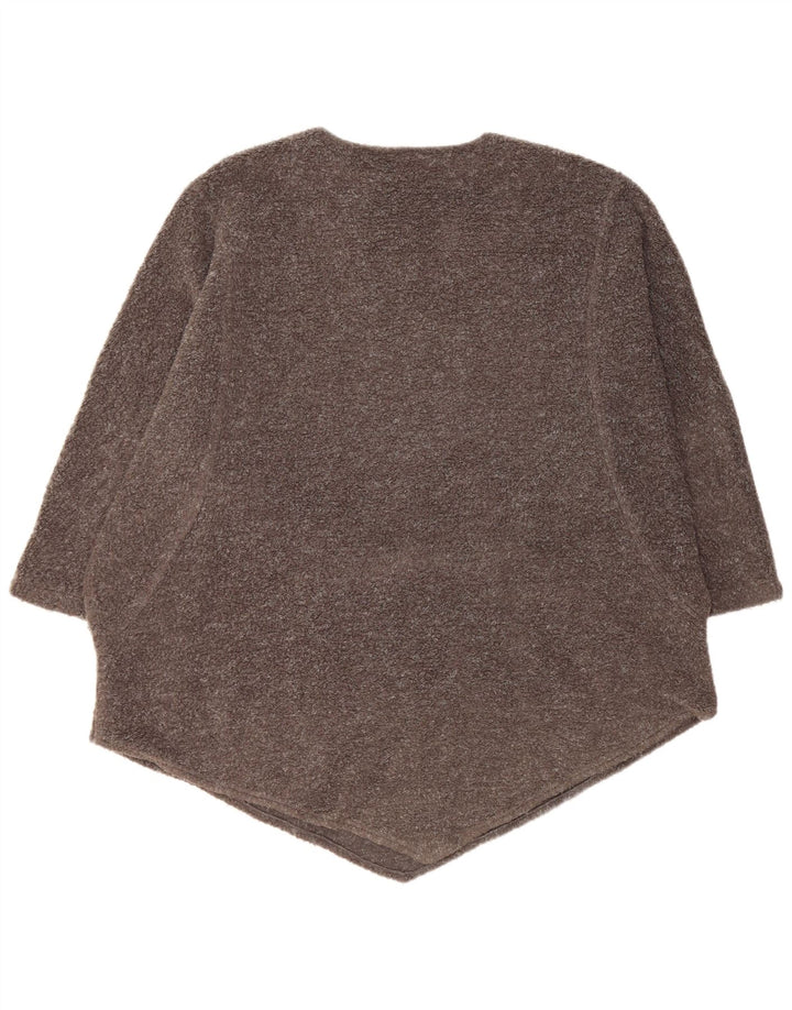 VINTAGE Dame Oversized Boat Neck Jumper Sweater UK 14 Medium Grey