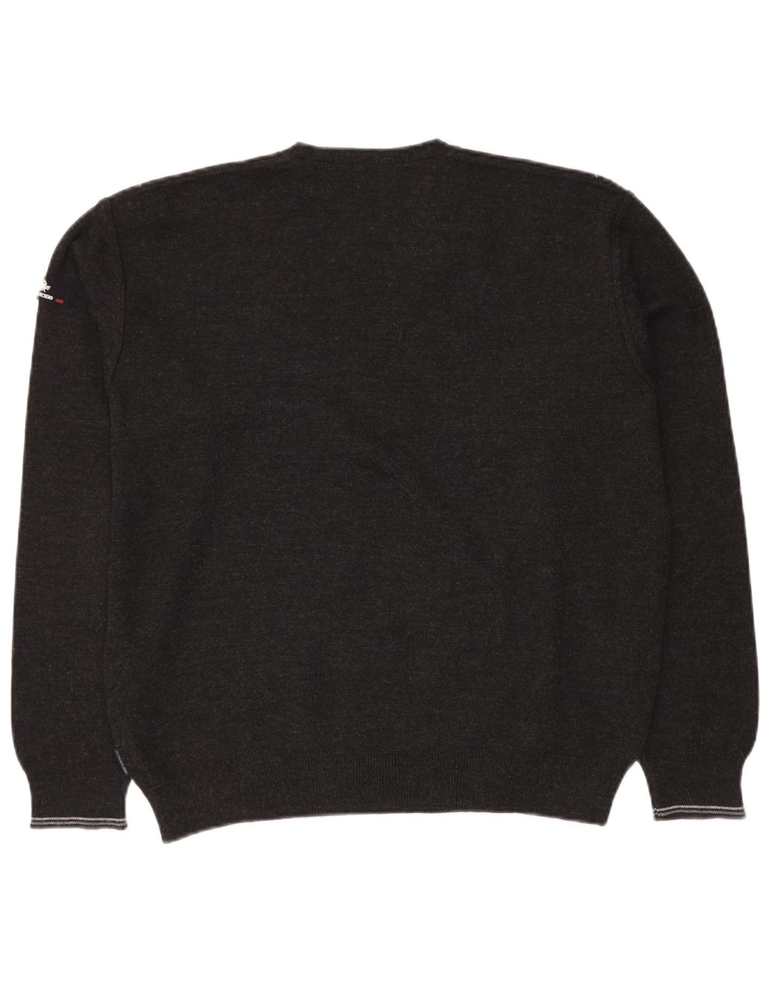 Il Granchio Herre V-hals sweater Stor Grå Geometrisk Ny Uld