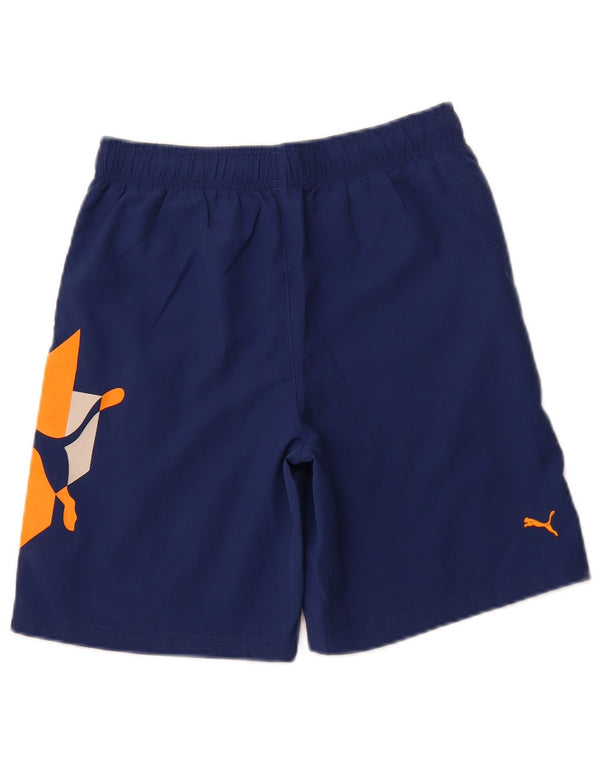 PUMA drenge grafiske sportsshorts 11-12 år marineblå polyester