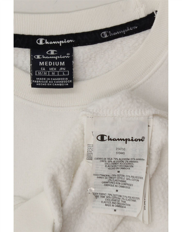 CHAMPION Mens Sweatshirt Jumper Medium White Cotton