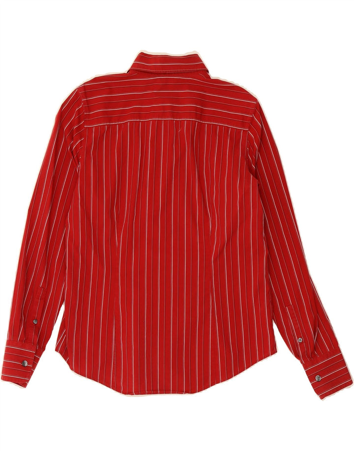 EDDIE BAUER Womens Shirt UK 14 Medium Red Striped Cotton Vintage Eddie Bauer and Second-Hand Eddie Bauer from Messina Hembry 