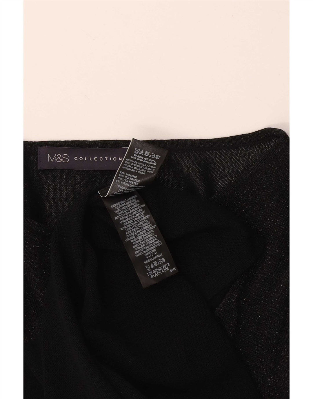Marks & Spencer Dametop Langærmet UK 18 XL Sort Viscose