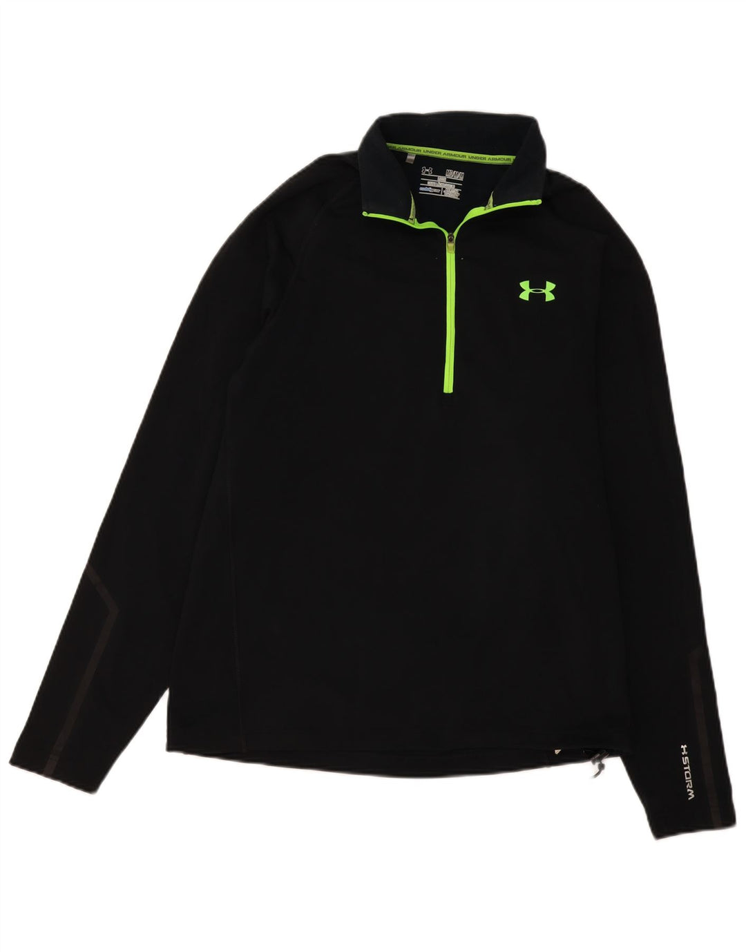 UNDER ARMOUR Herre Cold Gear Zip Neck Pullover Træningsdragt Top Medium Sort