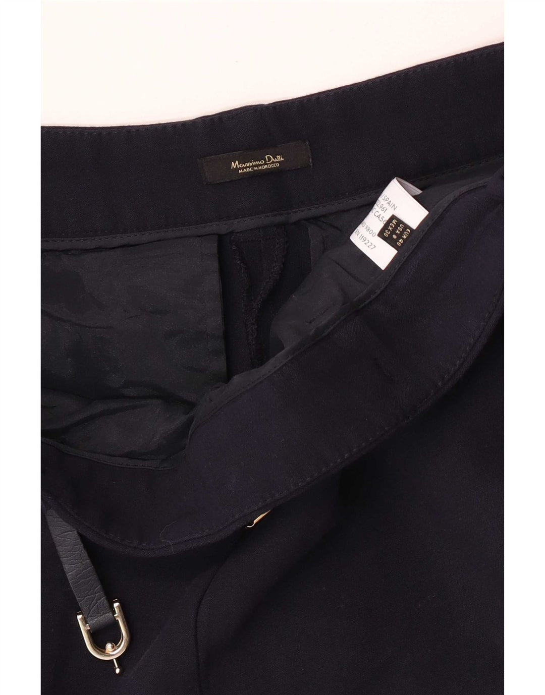 Massimo Dutti Dame Slim Suit Bukser EU 40 Medium W30 L27 Marineblå Uld