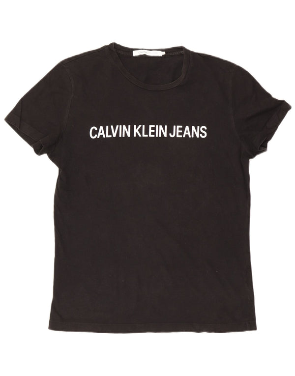 Calvin Klein Jeans Herre grafisk T-shirt Top Medium Sort Bomuld