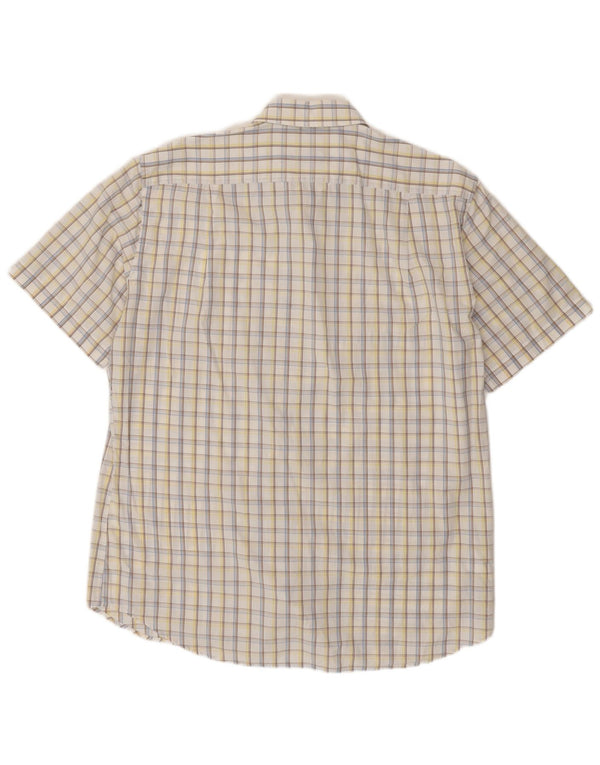 HUGO BOSS Kortærmet herreskjorte str. 16 1/2 42 Stor hvid ternet bomuld