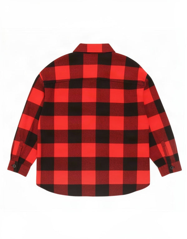 Zara Womens 3/4 Sleeve Overshirt Flannel Shirt UK 14 Medium Red Check