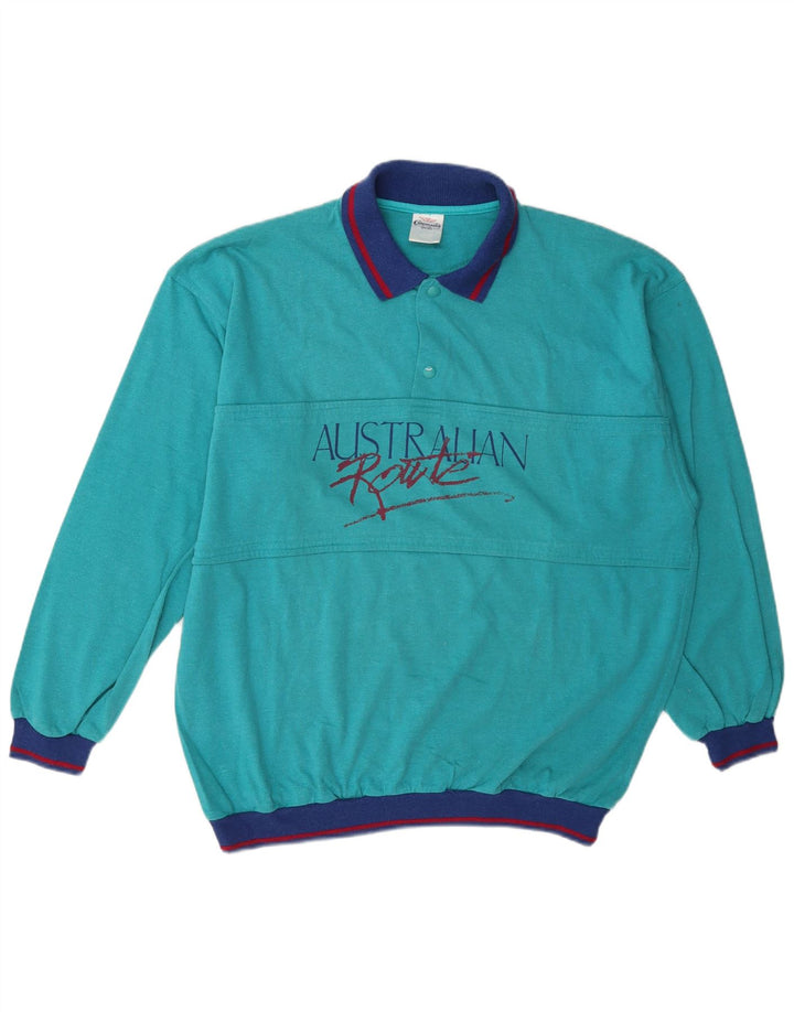 Campagnolo Herre Loose Fit Grafisk Sweatshirt Jumper IT 50 Medium Turkis