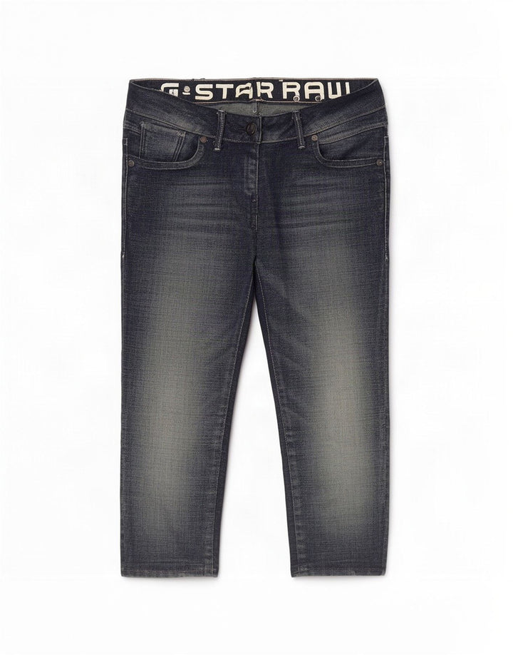 G-Star Dame Super Low Capri Jeans W27 L18 Blå Bomuld
