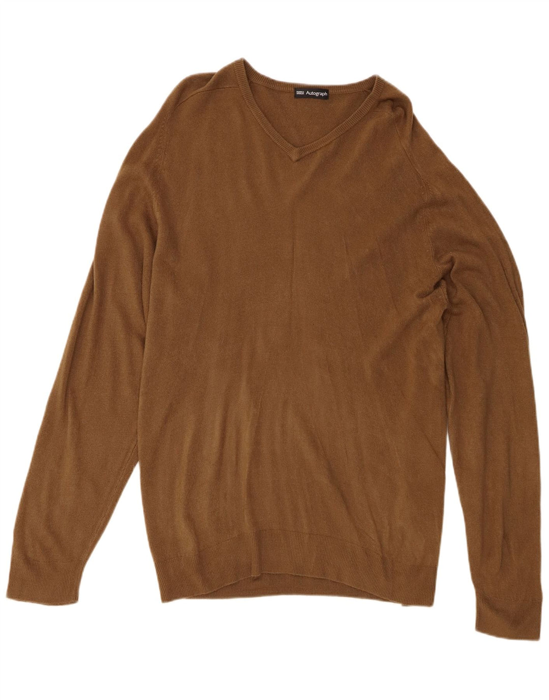 Marks & Spencer Herre V-hals sweater Stor brun akryl