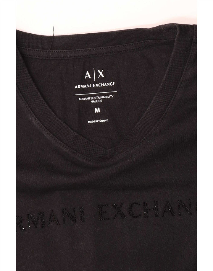 Armani Exchange Dame Grafisk Top Langærmet UK 12 Medium Sort