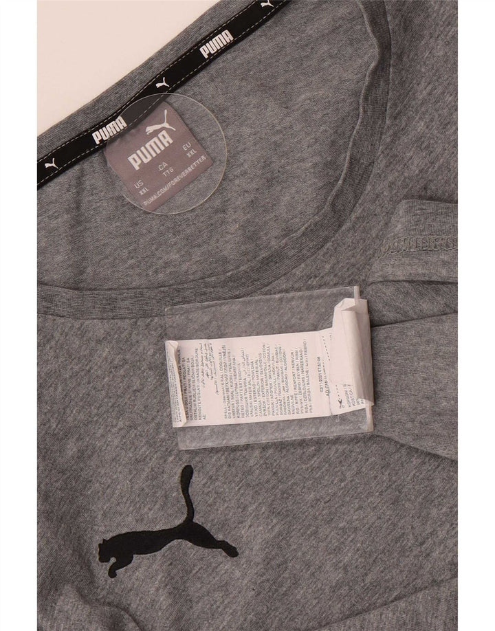 Puma Herre T-Shirt Top 2XL Grå Bomuld