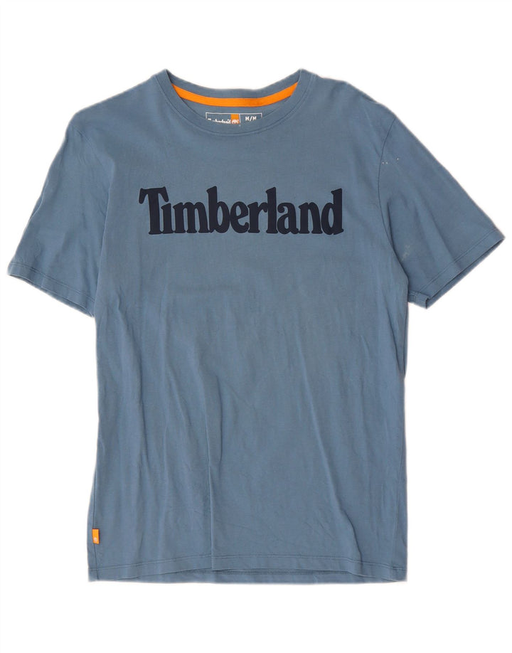 TIMBERLAND Herre Regular Fit grafisk T-shirt top mellemblå bomuld