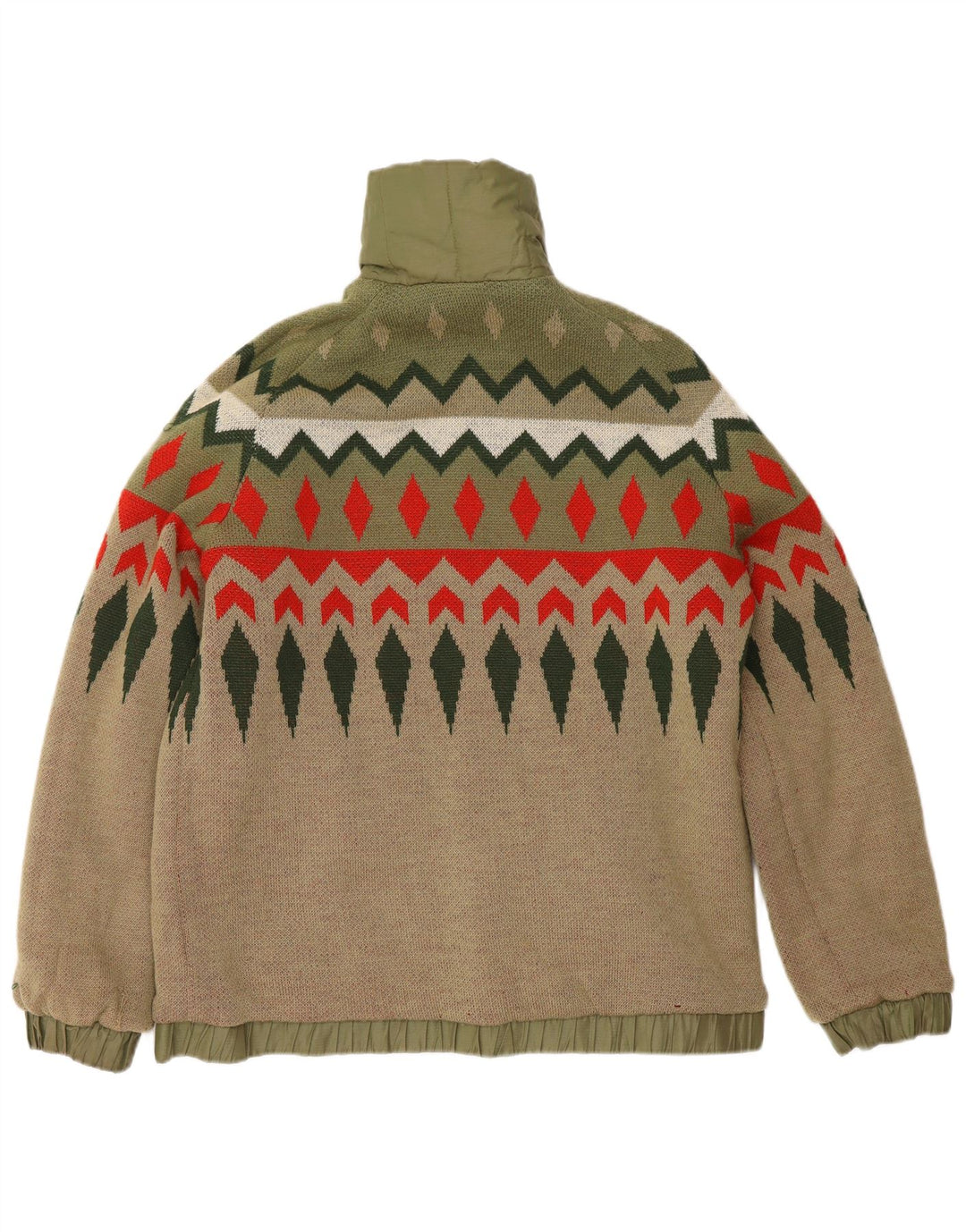 Silvy Herre Vendbar jakke UK 38 Medium Grøn Geometrisk Bomuld