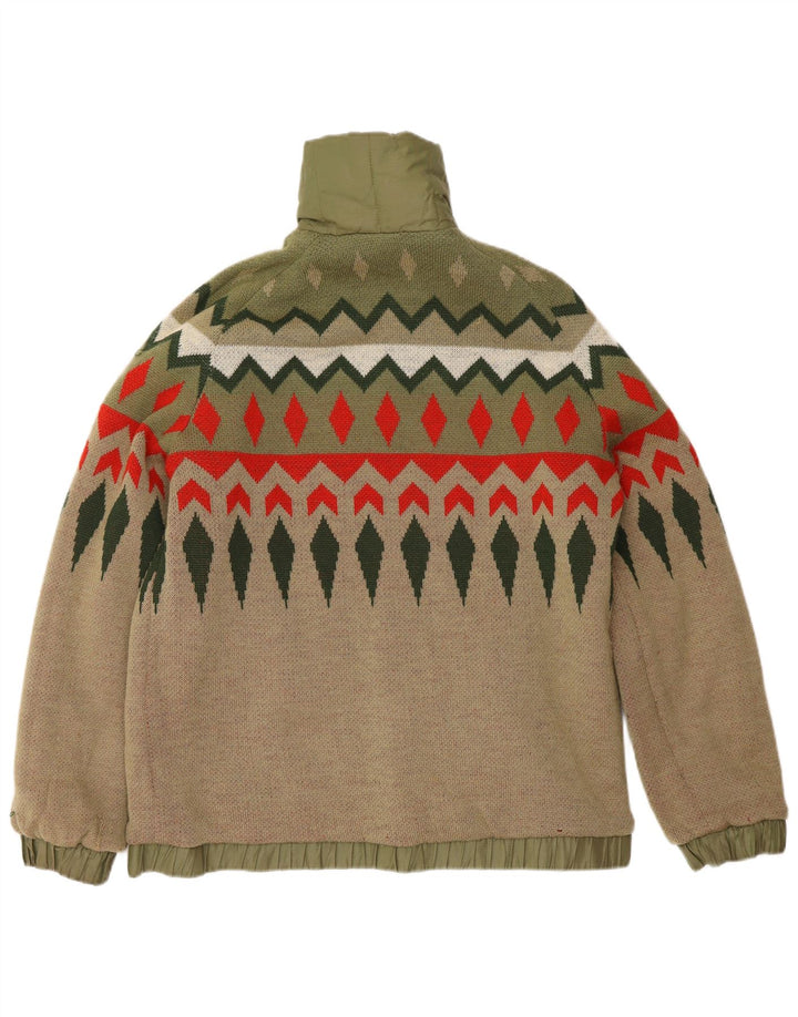 Silvy Herre Vendbar jakke UK 38 Medium Grøn Geometrisk Bomuld