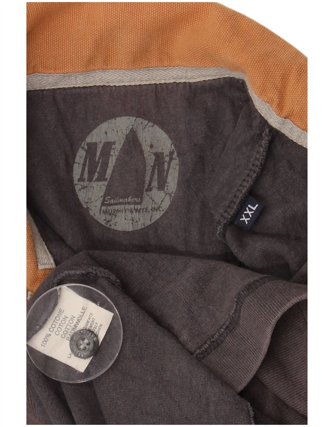 MURPHY & NYE Herre Sailmakers Grafisk Rugby Polo Shirt 2XL Grå Colourblock