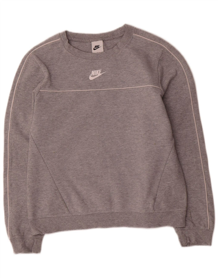 Nike Dame Oversized Sweatshirt Jumper UK 10 Small Grå Flecked Bomuld